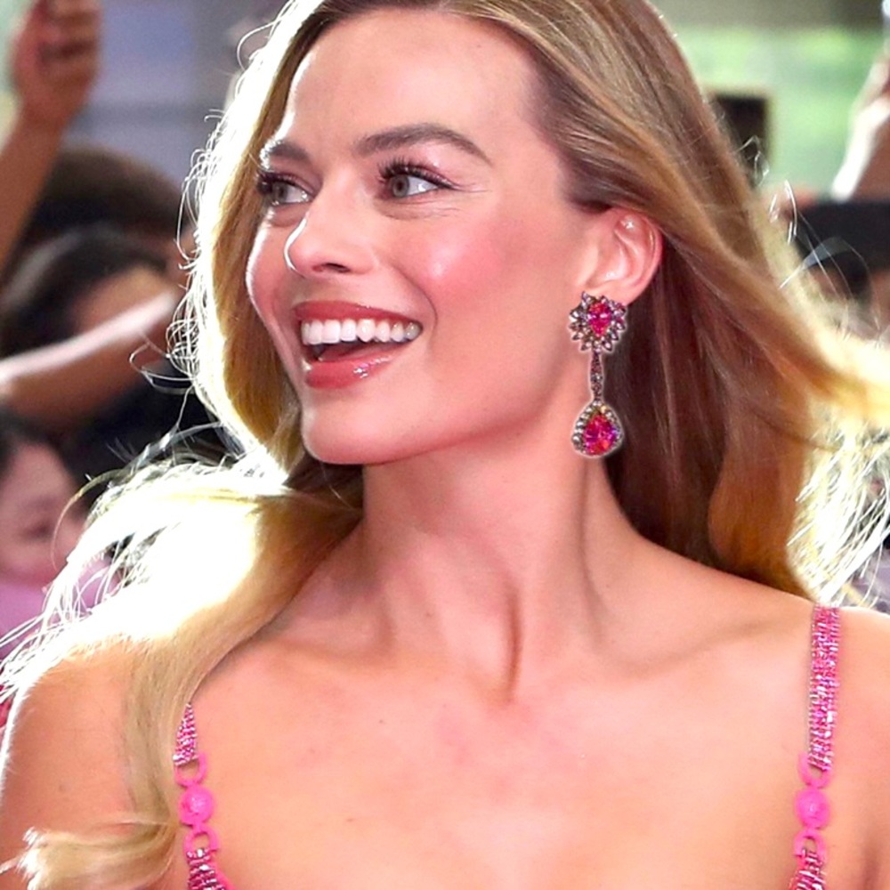 Pretty in Pink Teardrop Chandelier Earrings, beautiful women, beautiful jewelry